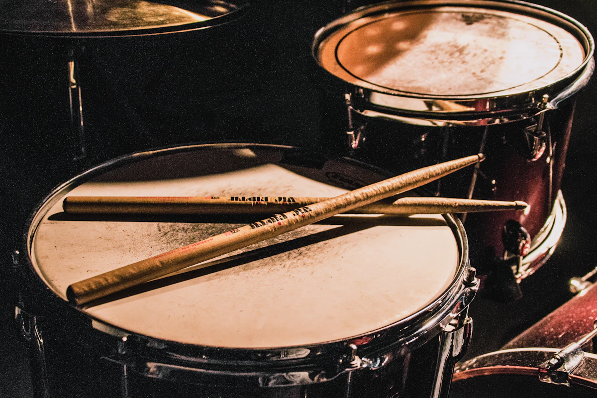 Drum MIDI Generator Drum kit in low light