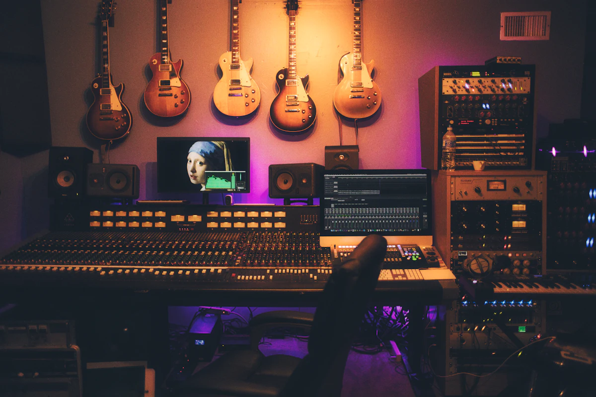 Modern music production studio