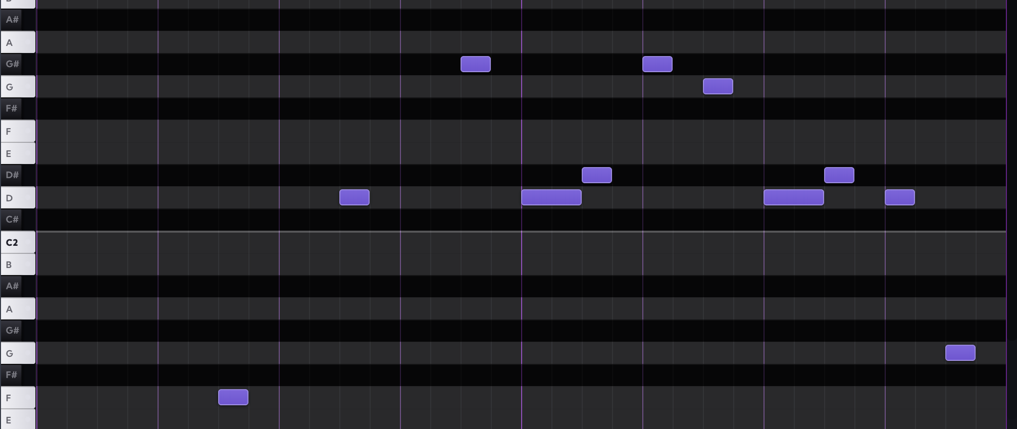 Motif maker interface showing a melodic pattern