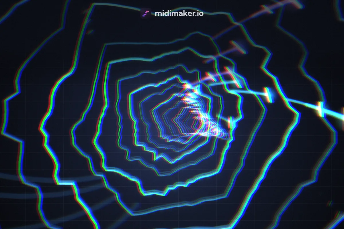 Music Visualizer A tunnel of light rings reacting to music